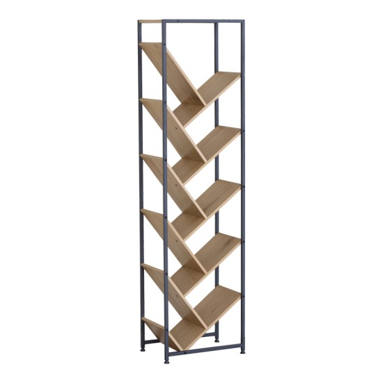 Βιβλιοθήκη Orunta  oak- μαύρο μέταλλο 40x26.5x150εκ