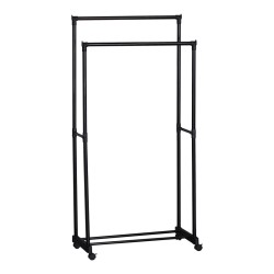 Κρεμάστρα δαπέδου Ganco  μαύρο μέταλλο 74.5x39x157εκ