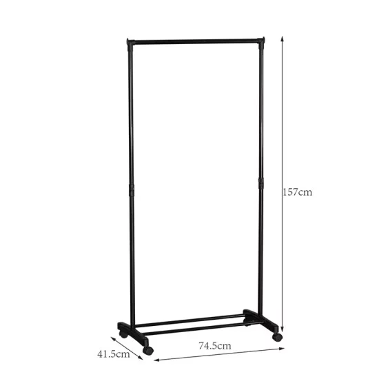 Κρεμάστρα δαπέδου Wizak  μαύρο μέταλλο 74.5x41,5x157εκ