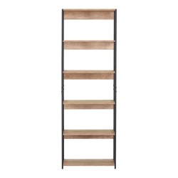 Βιβλιοθήκη Kaliano  oak-μαύρο μέταλλο 59.5x35x176.5εκ