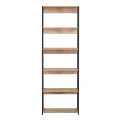 Βιβλιοθήκη Kaliano  oak-μαύρο μέταλλο 59.5x35x176.5εκ