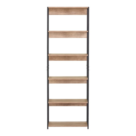 Βιβλιοθήκη Kaliano  oak-μαύρο μέταλλο 59.5x35x176.5εκ