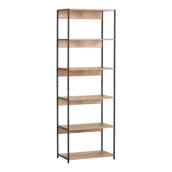 Βιβλιοθήκη Kaliano  oak-μαύρο μέταλλο 59.5x35x176.5εκ