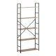 Βιβλιοθήκη Manlo  oak με μαύρο μέταλλο 58.6x23.5x144εκ