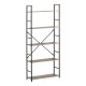 Βιβλιοθήκη Manlo  oak με μαύρο μέταλλο 58.6x23.5x144εκ