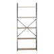 Βιβλιοθήκη Manlo  oak με μαύρο μέταλλο 58.6x23.5x144εκ