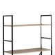 Βιβλιοθήκη Manlo  oak με μαύρο μέταλλο 58.6x23.5x144εκ
