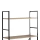 Βιβλιοθήκη Manlo  oak με μαύρο μέταλλο 58.6x23.5x144εκ