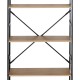 Βιβλιοθήκη Manlo  oak με μαύρο μέταλλο 58.6x23.5x144εκ