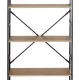 Βιβλιοθήκη Manlo  oak με μαύρο μέταλλο 58.6x23.5x144εκ