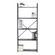 Βιβλιοθήκη Manlo  μαύρο μέταλλο 58.6x23.5x144εκ