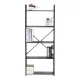 Βιβλιοθήκη Manlo  μαύρο μέταλλο 58.6x23.5x144εκ