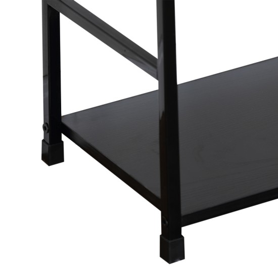 Βιβλιοθήκη Manlo  μαύρο μέταλλο 58.6x23.5x144εκ