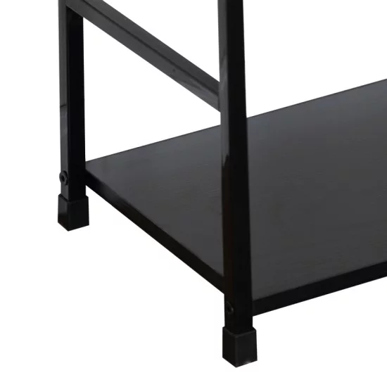 Βιβλιοθήκη Manlo  μαύρο μέταλλο 58.6x23.5x144εκ
