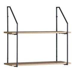 Ραφιέρα τοίχου Fema  oak με μαύρο μέταλλο 60x20x52εκ