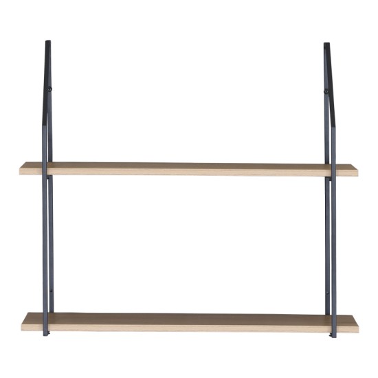 Ραφιέρα τοίχου Fema  oak με μαύρο μέταλλο 60x20x52εκ