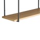 Ραφιέρα τοίχου Fema  oak με μαύρο μέταλλο 60x20x52εκ