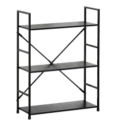Βιβλιοθήκη-ραφιέρα Manlo  μαύρο μέταλλο 58.6x23.5x80εκ