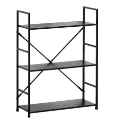 Βιβλιοθήκη-ραφιέρα Manlo  μαύρο μέταλλο 58.6x23.5x80εκ