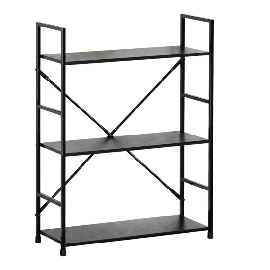 Βιβλιοθήκη-ραφιέρα Manlo  μαύρο μέταλλο 58.6x23.5x80εκ