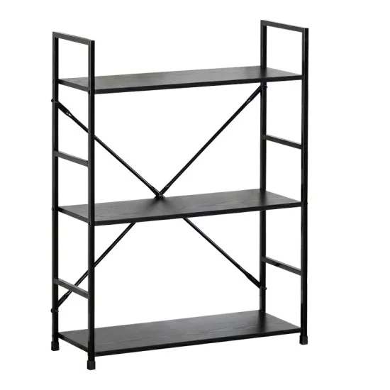 Βιβλιοθήκη-ραφιέρα Manlo  μαύρο μέταλλο 58.6x23.5x80εκ