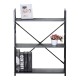 Βιβλιοθήκη-ραφιέρα Manlo  μαύρο μέταλλο 58.6x23.5x80εκ