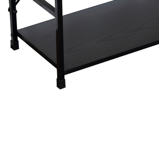 Βιβλιοθήκη-ραφιέρα Manlo  μαύρο μέταλλο 58.6x23.5x80εκ