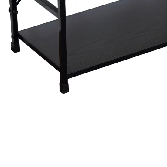 Βιβλιοθήκη-ραφιέρα Manlo  μαύρο μέταλλο 58.6x23.5x80εκ