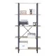 Βιβλιοθήκη Nebranzo  oak με μαύρο μέταλλο 80x34x155.3εκ