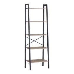 Βιβλιοθήκη Jebia  oak με μαύρο μέταλλο 56x37x172.2εκ