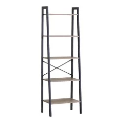 Βιβλιοθήκη Jebia  oak με μαύρο μέταλλο 56x37x172.2εκ