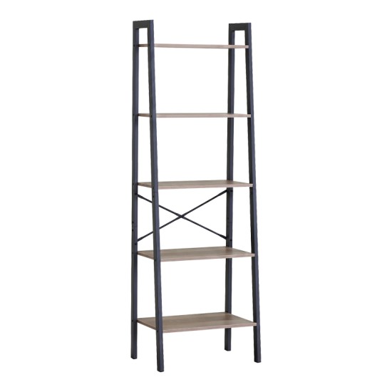 Βιβλιοθήκη Jebia  oak με μαύρο μέταλλο 56x37x172.2εκ