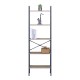 Βιβλιοθήκη Jebia  oak με μαύρο μέταλλο 56x37x172.2εκ