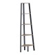 Γωνιακή βιβλιοθήκη Arvia  oak με μαύρο μέταλλο 53.4x37.8x160.3εκ