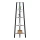 Γωνιακή βιβλιοθήκη Arvia  oak με μαύρο μέταλλο 53.4x37.8x160.3εκ