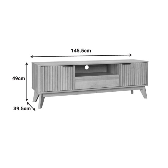 Έπιπλο τηλεόρασης Hamea mdf σε φυσική απόχρωση 145x39,5x49εκ Έπιπλο τηλεόρασης Hamea mdf σε φυσική απόχρωση 145x39,5x49εκ