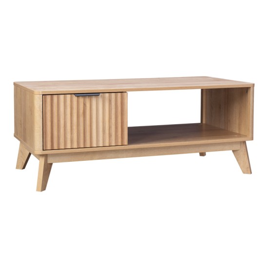 Τραπέζι σαλονιού Hamea  mdf σε φυσική απόχρωση 110x55,2x45εκ