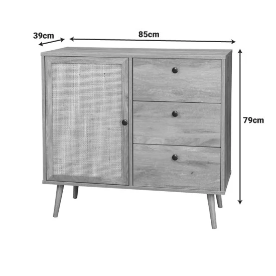 Μπουφές Oslo  σε sonoma απόχρωση 85x39x79εκ