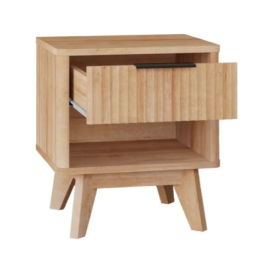 Κομοδίνο Hamea  mdf σε φυσική απόχρωση 45x39.5x50.2εκ