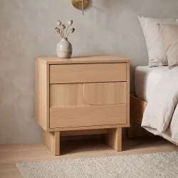 Κομοδίνο Jenfia  mdf σε φυσική απόχρωση 48x39x50,5εκ