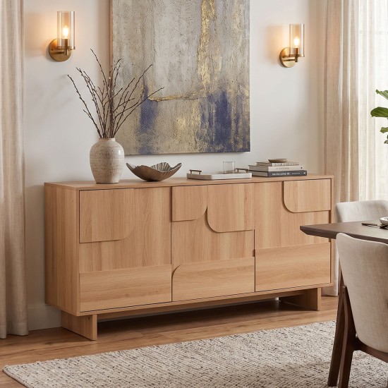 Μπουφές Jenfia  mdf σε φυσική απόχρωση 150x39x75,5εκ