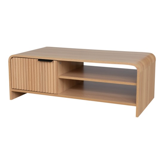 Τραπέζι σαλονιού Kelba  mdf σε φυσική απόχρωση 100x50x35,5εκ