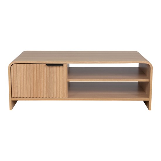 Τραπέζι σαλονιού Kelba  mdf σε φυσική απόχρωση 100x50x35,5εκ