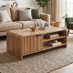 Τραπέζι σαλονιού Kelba  mdf σε φυσική απόχρωση 100x50x35,5εκ