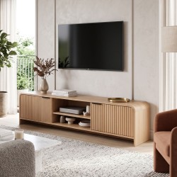 Έπιπλο τηλεόρασης Anfen  mdf σε φυσική απόχρωση 160x39x40,5εκ