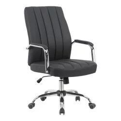 Καρέκλα γραφείου διευθυντή Mido  pu μαύρο 58x71x100-106εκ