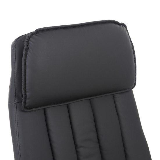 Καρέκλα γραφείου διευθυντή Morales  pu μαύρο 60x70x118-124εκ