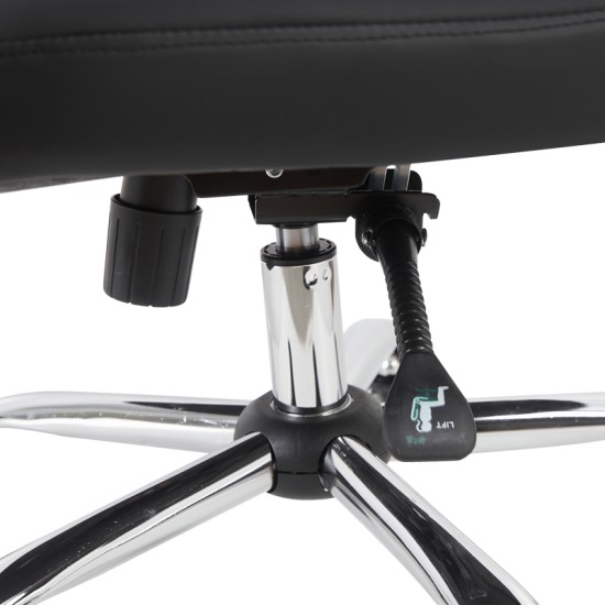 Καρέκλα γραφείου διευθυντή Morales  pu μαύρο 60x70x118-124εκ