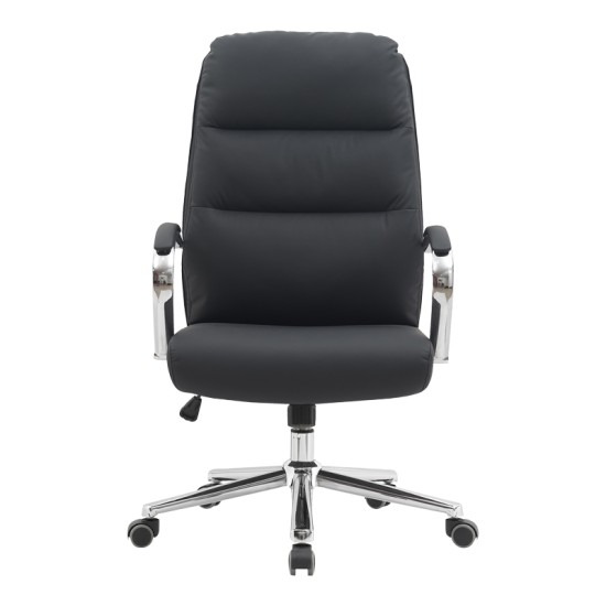 Καρέκλα γραφείου διευθυντή Normie  pu μαύρο 58x65x103-111εκ