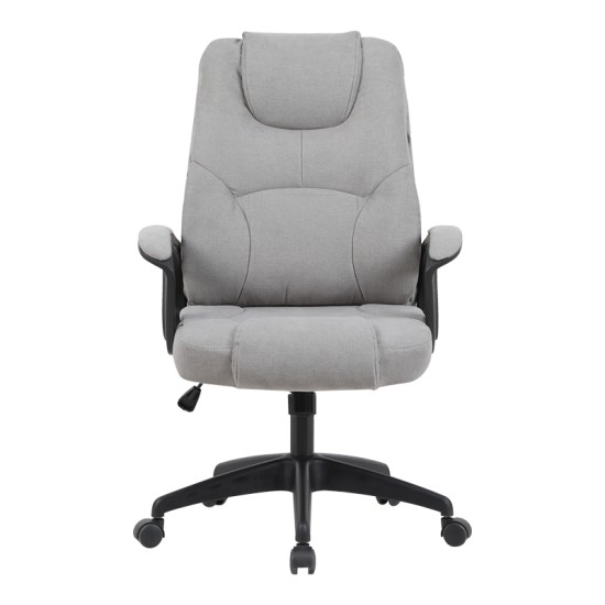 Καρέκλα γραφείου διευθυντή Kamora  ύφασμα γκρι 66x67x103-111εκ